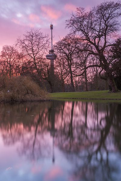 Euromast at sunset van Ilya Korzelius