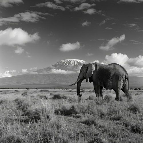 Olifant en Kilimanjaro