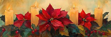 Red poinsettias by Wonderful Art