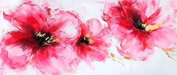 Blühende Rosen in lebhaften Farben von Poster Art Shop