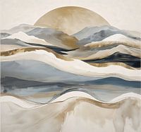 Landschaft im japanischen Minimalismus-Stil.