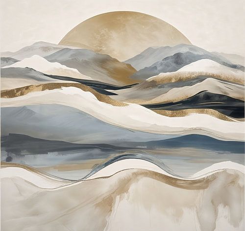 Landschap japandi minimalisme stijl.