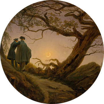 Caspar David Friedrich - Twee mannen die de Maan contempleren