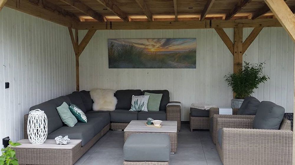 coucher de soleil avec les dunes et la mer du nord II par eric van der eijkj