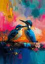 Vogel Schilderij | Portret van Abstract Schilderij thumbnail