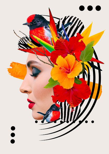 Blume Frau rot orange von Postergirls