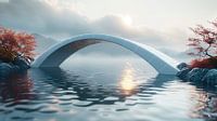 Brücke der Reflektionen: Herbstlicher Sonnenuntergang