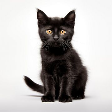Schwarzes Kätzchen Porträt von TheXclusive Art