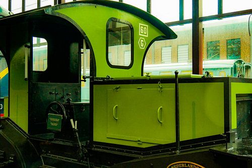 Railway museum - green locomotive