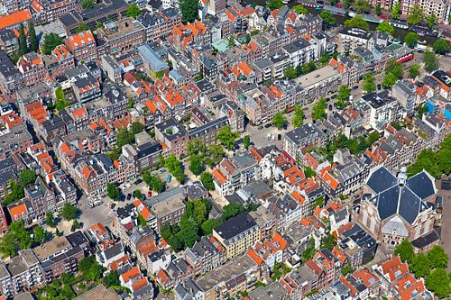 Luchtfoto van de Jordaan te Amsterdam
