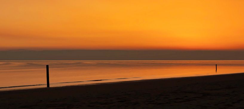 Panorama Rockanje beach sunset by Marjolein van Middelkoop