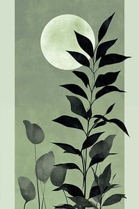 Der Mond mit botanischen Formen