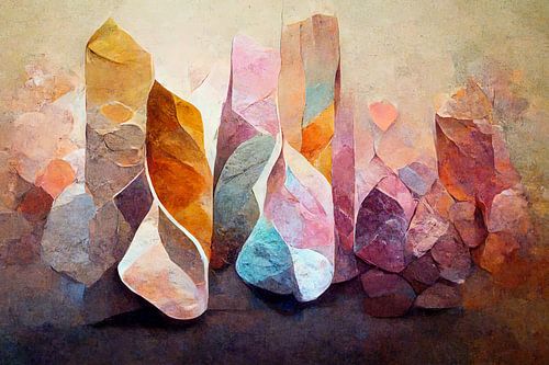 Abstract in zachte kleuren