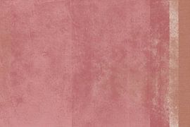 Moderne abstrakte minimalistische Kunst in zartem Rosa und Ocker auf Leinen. von Dina Dankers