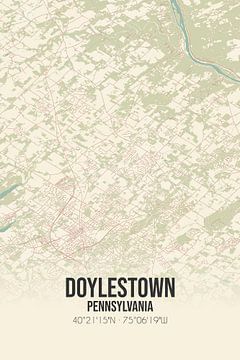 Carte ancienne de Doylestown (Pennsylvanie), Etats-Unis. sur Rezona