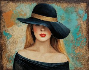 Retro-Dame in Schwarz