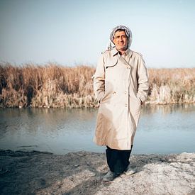 Le pêcheur du marais | Photoprint, Photographie de voyage, Moyen-Orient sur Milene van Arendonk
