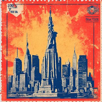 New York City Postzegel, Pop Art van Biljana Zdravkovic