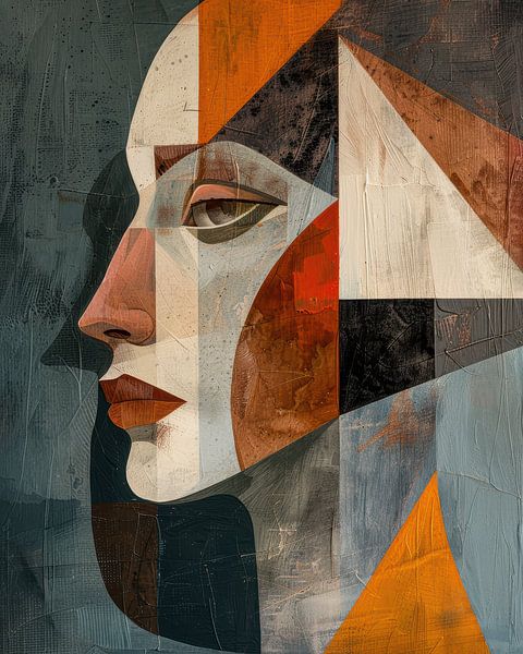 Portrait géométrique abstrait de profil par Digatelier