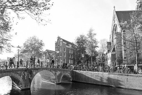 Old Church at Red Light District of Amsterdam