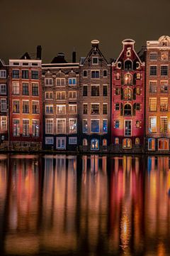 Canaux d'Amsterdam Pays-Bas, Amsterdam Hollande pendant le coucher du soleil le soir en hiver aux Pa sur Fokke Baarssen