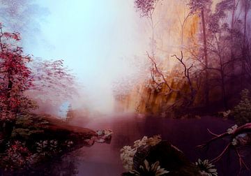 Lake in Autumn by Angel Estevez