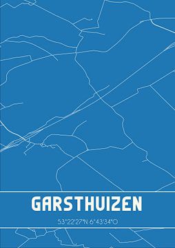 Blaupause | Karte | Garsthuizen (Groningen) von Rezona