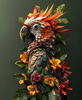 Bloemen Papagaai