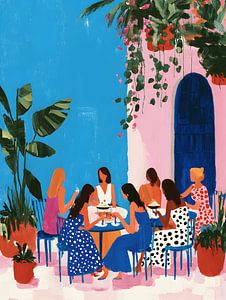 Table méditerranéenne sous le soleil