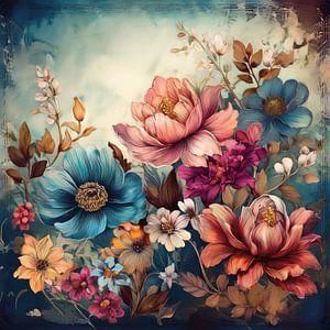 Romantische Blumenszene