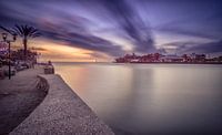 Sunset behind Riffort in Willemstad  by Mark De Rooij thumbnail