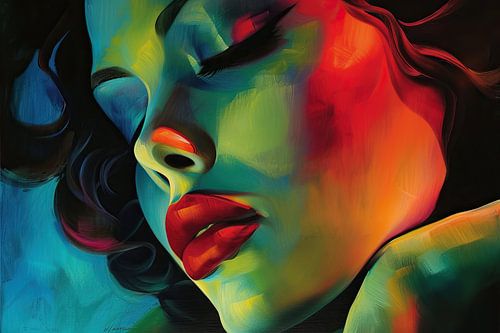 Portrait féminin coloré