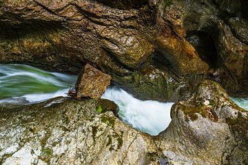De Breitachklamm-kloof in Tiefenbach bij Obersdorf in de Allgäu van Rico Ködder