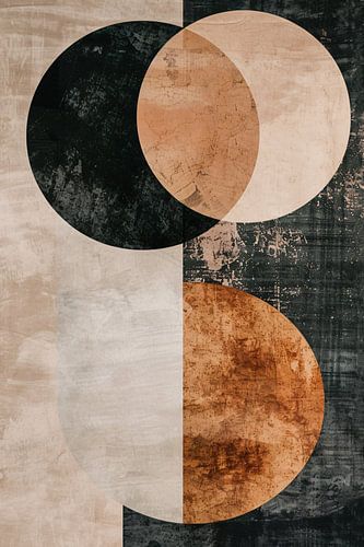 Sepia abstracte cirkels en lijnenspel