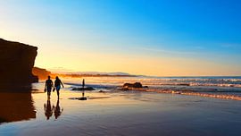 Avondwandeling aan zee van Truus Nijland