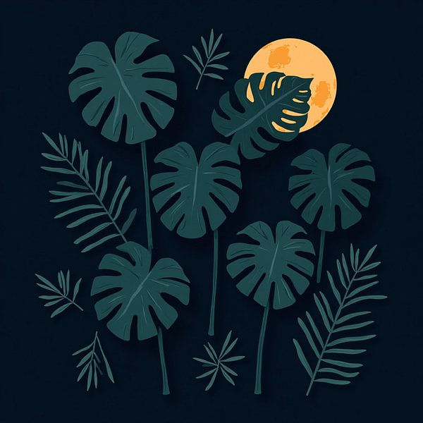 Jardin de monstres au clair de lune par Artistic