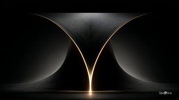 Abstraktes Schwarz mit zartem Gold