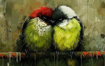 Cozy Avian Embrace van Blikvanger Schilderijen