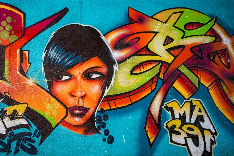 Graffiti gezicht van Antwan Janssen