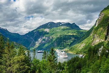 View to the Geirangerfjord in Norway