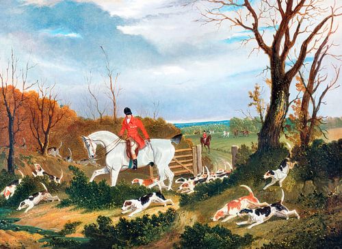 The Suffolk Hunt. Going to Cover near Herringswell (1833)