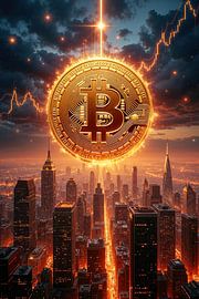BITCOIN POWER - Ein Bitcoin über der Großstadt von INFERAURUM