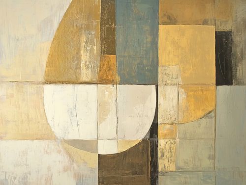 Beige Block Formen von Moderne Kollektion