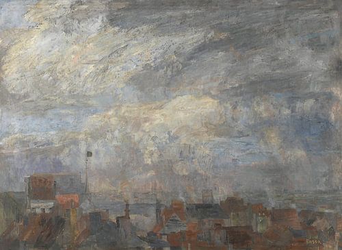 James Ensor, Groot gezicht over de daken van Oostende