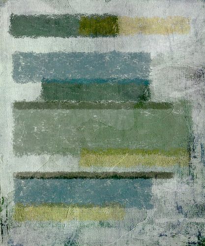 Abstract in grijs groene tinten, colorfieldpainting