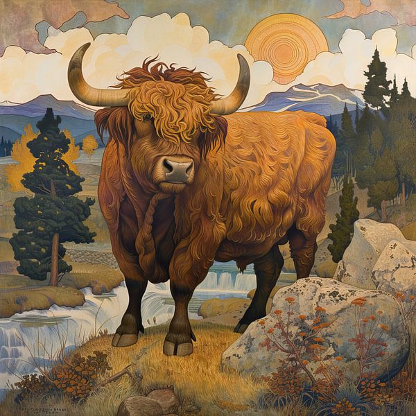 Scottish Highlander Cow | Scottish Highlander par Peintures accrocheuses