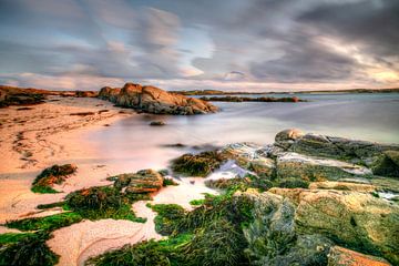 Irish beach in the evening sun 