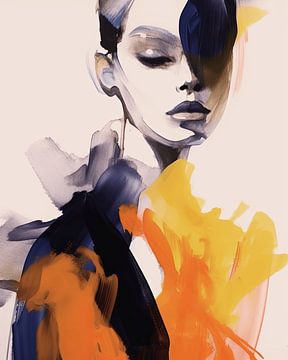 Hip fashion illustration, modern and abstract portrait by Carla Van Iersel