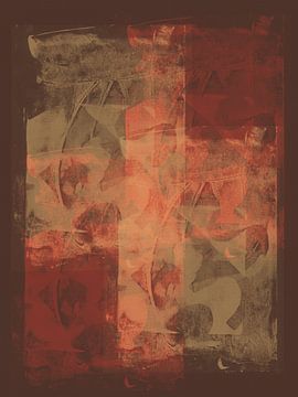 Peinture abstraite minimaliste moderne dans des tons chauds et terreux