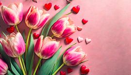 Tulpen met kleine hartjes